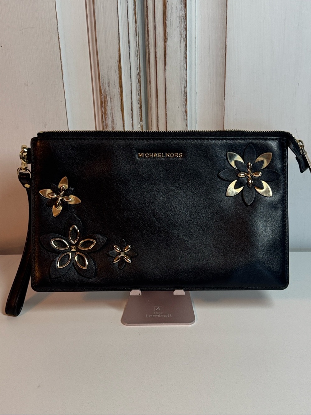 Michael Michael Kors Daniela Flowers Large Leather Wristlet